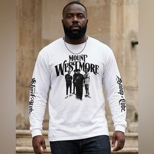 NWOT “Mt Westmore” SZ 2XL licensed white long sleeve tee w/black graphic print